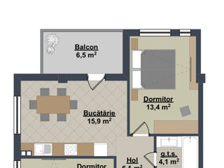 Apartament cu 1 cameră, 43 m², Centru, Ialoveni foto 13