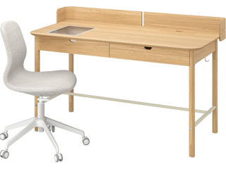 Set de mobilă pentru oficiu IKEA (Stejar/Bej/Alb) foto 2