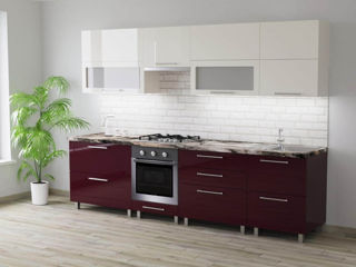 Bucatarie PS Blum (High Gloss) 2.8m Beige/Bordo