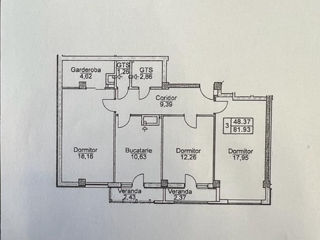 Apartament cu 3 camere, 82 m², Ciocana, Chișinău