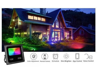 Smart LED spotlight 55W IP66 RGB bluetooth cu aplicație foto 3