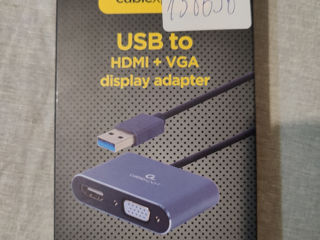 Продам дисплей адаптер USB to HDMI +VGA