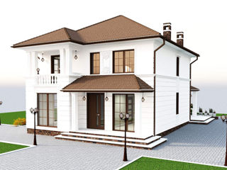 Casă de locuit individuală cu 2 niveluri / stil clasic / 180m2/ renovări/ arhitecți/ 3D/ proiecte