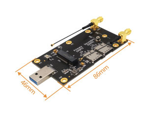 NGFF M.2 to USB 3.0 Adapter M2 Key B to USB 3.0 Type A for WWAN LTE Module Dual Nano SIM фото 2