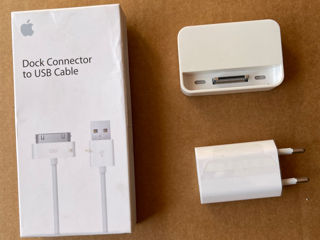 Cablu, încărcător si dock charger pentru iPhone 4, 4s si iPad 2, ipod, originale, nou