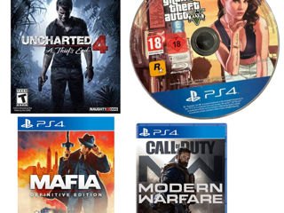 Set 4 jocuri - GTA 5, Call of Duty Modern Warfare, Mafia Definitive Edition, Uncharted 4