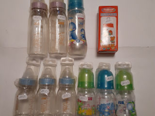 Бутылочки для детского питания, молокоотсос, аспиратор и соска-термометр новые