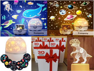 3D LED ! Cветильник-Ночник. Подарок Детям и взрослым! Очень экономные особенно с нынешними ценами .