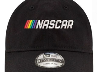 Men's New Era Black Nascar Wordmark Pride 9Twenty Adjustable Hat foto 4