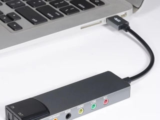  Внешняя звуковая карта USB, оптоволоконная звуковая карта spdif, адаптер для наушников  фото 1