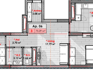 Apartament cu 2 camere, 75 m², Râșcani, Chișinău foto 2