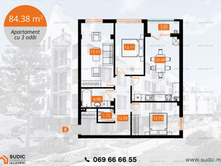 Apartament cu 3 camere, 85 m², Centru, Ialoveni foto 4
