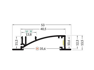 Profil din aluminiu LED încastrat FLAT8 din aluminiu neanodizat 23*132*2000 mm Profil LED încastrat foto 2