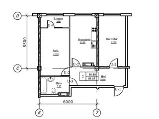 Apartament cu 2 camere, 65 m², Sculeni, Chișinău foto 2