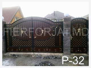 Porti din fier forjat, porti metal, balustrade, copetine, garduri, porti profnastil foto 6