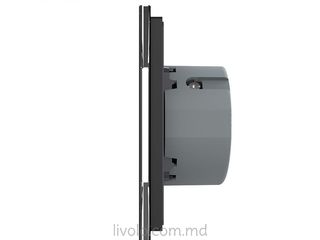 Блок сенсорных выключателей Ливоло: три двухклавишных выключателя, стекло черное фото 3