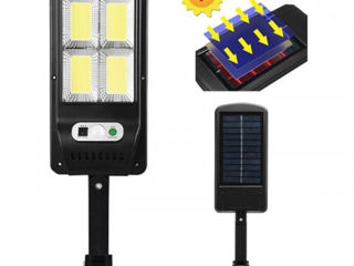Lampa Stradala Cu Panou Solar Incorporat Si Senzor De Miscare + Telecomanda, 240 LED-uri COB