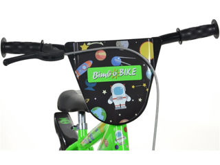 Bicicleta pentru copii Bimbo Bike Cosmos 12 inch, 1 viteza, verde/negru foto 3