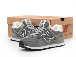 New Balance 574 Grey Unisex cu blana / с мехом foto 4