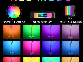 Lumină video LED RGB pentru fotografie - Panou portabil de iluminat pentru cameră foto 6