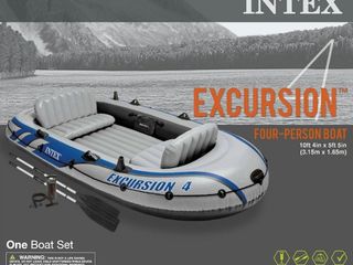 Надувная лодка Excursion 4 с веслами и насосом foto 5