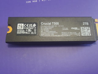 Ssd Crucial T500 2tb Heatsink 0 minute noi Bulk 7400mb/s peste 990 pro foto 2