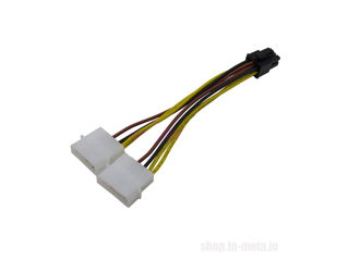 ID-173 Dual 4 Pin Molex to 6 Pin PCI-E Power Cable Adapter Connector - 2 x MOLEX на 1 х 6 Pin foto 3