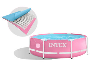 Intex Бассейн Pink Metal Frame 244х76 см, 2843 л, металлический каркас фото 6