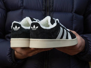 Adidas Campus Black Unisex cu blana/с мехом foto 5