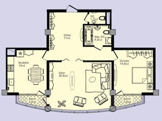 Apartament cu 2 camere, 84 m², Centru, Chișinău foto 2