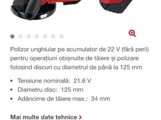 Hilti Polizor unghiular pe acumulator AG 125-A22 foto 4