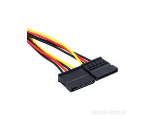 PSU Power Adapter 4pin IDE Molex Male to 2 SATA (Dual SATA) 15 Pin Female foto 3