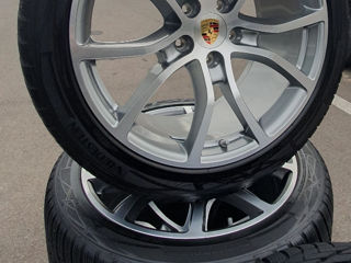 Set Iarnă r21 original Porsche Cayenne E3 Turbo 9Y jante Exclusiv, argintiu perlat. foto 8