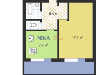 Apartament cu 1 cameră, 42 m², 10 cartier, Bălți