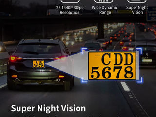 Cameră de bord kawa D6 dash cam 2k 1440p full hd foto 1