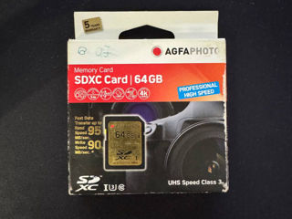 Продается карта памяти Agfaphoto SDXC 64GB для фотоаппаратов