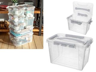 Container Cu Capac Grand Box 6.6L, 29X19X18Cm, Cu Lacate, Gri