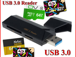Настоящий USB 3.0 кардридер для скоростных SD и MicroSD флэш карточек foto 3