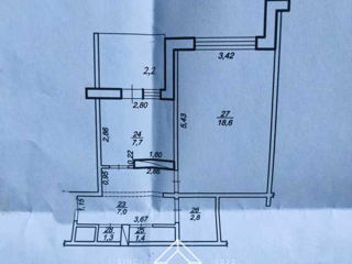 Apartament cu 1 cameră, 41 m², Centru, Chișinău foto 2