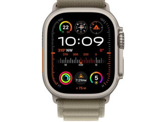 Apple Watch Ultra 2 Titanium Case 49mm Olive Alpine Loop S! foto 2