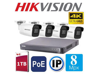 Hikvision 8 Мегапиксели 4K Ip Poe 1Tb Ds-2Cd1083G0-I