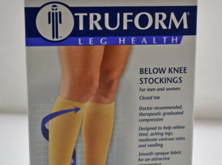 Компрессионные чулки Truform 20-30 мм рт.ст. ниже колена с закрытым носком, черные, большие Tx16