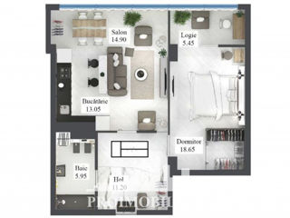 Apartament cu 1 cameră, 69 m², Centru, Chișinău foto 2