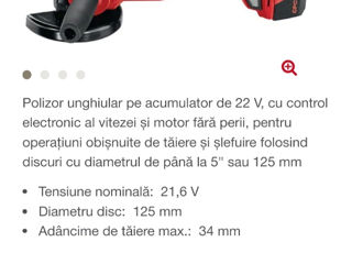 Hilti Polizor unghiular pe acumulator AG 4S-A22 foto 5