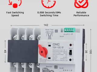 Двойной автоматический выключатель питания CNC 4P 65A foto 3