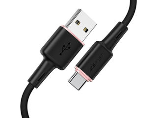 ACEFAST C2-04 Cablu de date de încărcare din silicon din aliaj de zinc USB-A la USB-C