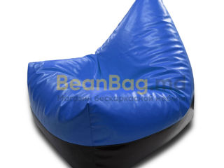 BeanBag Piramida XL din Ecopiele culoarea Albastra foto 5