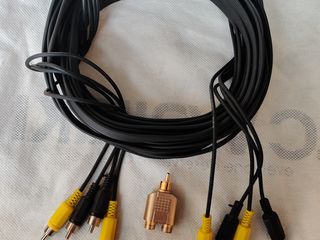 Кабель 4 x RCA - 4 x RCA . audio . video 7 метров , тюльпаны foto 1