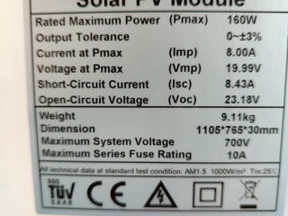 Panou solar  12v sistema : 35w/50w/60w/80w/100w/140w/160/170w. foto 7