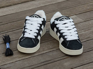 Adidas Campus Black Unisex cu blana/с мехом foto 2